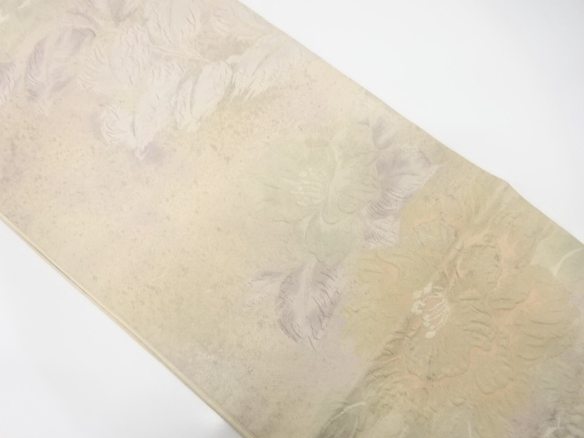 アンティーク　花模様織り出し袋帯（材料）